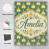 Personalised Name Geometric Onion Motif Custom  Modern Room Accent Elegant Feature Canvas Wall Art Print Decor Picture Ready to Hang