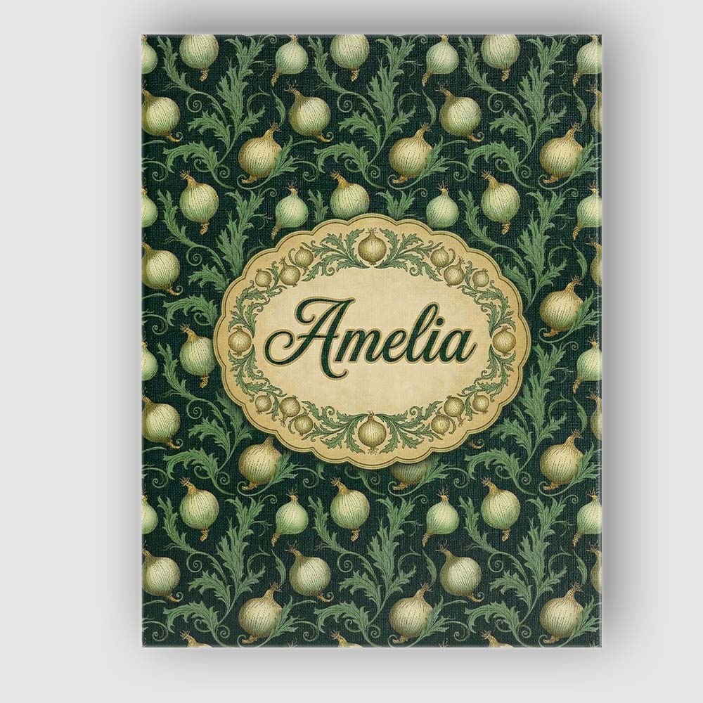Personalised Name Dark Green Ornate Onion Custom  Unique Gift Idea Elegant Feature Canvas Wall Art Print Decor Picture Ready to Hang