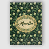 Personalised Name Dark Green Ornate Onion Custom  Unique Gift Idea Elegant Feature Canvas Wall Art Print Decor Picture Ready to Hang