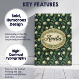 Personalised Name Dark Green Ornate Onion Custom  Unique Gift Idea Elegant Feature Canvas Wall Art Print Decor Picture Ready to Hang