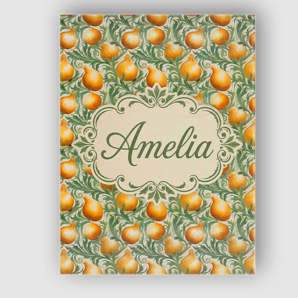 Personalised Name Ornate Golden Onion Vine Custom  Unique Gift Idea Elegant Feature Canvas Wall Art Print Decor Picture Ready to Hang