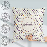 Custom Name Minimal Onion Repeat Black Purple Scandinavian Style Square Filled Cushion Throw Pillow Sofa Bed Home Decor Zip Washable UK Made