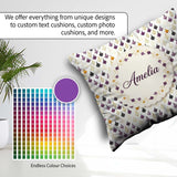 Custom Name Minimal Onion Repeat Black Purple Scandinavian Style Square Filled Cushion Throw Pillow Sofa Bed Home Decor Zip Washable UK Made