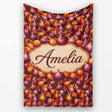 Rich Onion Harvest Seamless Pattern Deep Red and Gold Rustic Style  Personalised Custom Name Super Soft Fleece Blanket Bed Sofa Throw