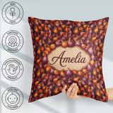 Custom Name Rich Onion Harvest Seamless Deep Red and Gold Rustic Square Filled Cushion Throw Pillow Sofa Bed Home Decor Zip Washable UK Made