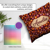 Custom Name Rich Onion Harvest Seamless Deep Red and Gold Rustic Square Filled Cushion Throw Pillow Sofa Bed Home Decor Zip Washable UK Made