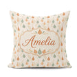 Custom Name Soft Onion Sage Green and Terracotta Botanical Style Square Filled Cushion Throw Pillow Sofa Bed Home Decor Zip Washable UK Made
