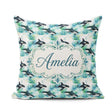 Custom Name Whale Forest Coastal Seamless Pattern Nature Fusion Square Filled Cushion Throw Pillow Sofa Bed Home Decor Zip Washable UK Made