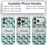 Orca Whale Forest Coastal Seamless Pattern Nature Custom Name Protective Phone Case Mobile Cover Durable Everyday Smartphone Shock Resistant