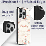 Watercolour Floral Cloud Pattern Soft Peach Tones Custom Name Protective Phone Case Mobile Cover Durable Everyday Smartphone Shock Resistant