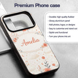 Watercolour Floral Cloud Pattern Soft Peach Tones Custom Name Protective Phone Case Mobile Cover Durable Everyday Smartphone Shock Resistant