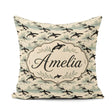 Custom Name Stylised Whale Underwater Seamless Pattern Botanical Square Filled Cushion Throw Pillow Sofa Bed Home Decor Zip Washable UK Made