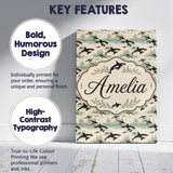 Personalised Name Stylised Orca Whale Custom Modern Room Accent Creative Decorator Style Canvas Wall Art Print Decor Picture Ready to Hang