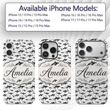 Realistic Orca Whale Seamless Printed Design Custom Name Protective Phone Case Mobile Cover Durable Everyday Smartphone Shock Resistant