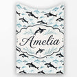 Orca Whale Forest Landscape Seamless Pattern Nature Meets Ocean  Personalised Custom Name Super Soft Fleece Blanket Bed Sofa Throw