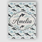 Personalised Name Orca Whale Forest Landscape Custom Unique Gift Idea Modern Room Accent Canvas Wall Art Print Decor Picture Ready to Hang
