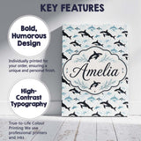 Personalised Name Orca Whale Forest Landscape Custom Unique Gift Idea Modern Room Accent Canvas Wall Art Print Decor Picture Ready to Hang