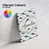 Personalised Name Orca Whale Forest Landscape Custom Unique Gift Idea Modern Room Accent Canvas Wall Art Print Decor Picture Ready to Hang