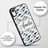 Realistic Orca Whale Water Reflection Seamless Custom Name Protective Phone Case Mobile Cover Durable Everyday Smartphone Shock Resistant