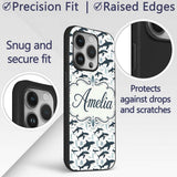 Realistic Orca Whale Water Reflection Seamless Custom Name Protective Phone Case Mobile Cover Durable Everyday Smartphone Shock Resistant
