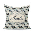 Custom Name Orca Whale Surface Seamless Pattern Realistic Marine Square Filled Cushion Throw Pillow Sofa Bed Home Decor Zip Washable UK Made