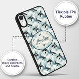 Orca Whale Coral Reef Seamless Pattern Vibrant Custom Name Protective Phone Case Mobile Cover Durable Everyday Smartphone Shock Resistant