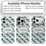 Orca Whale Coral Reef Seamless Pattern Vibrant Custom Name Protective Phone Case Mobile Cover Durable Everyday Smartphone Shock Resistant