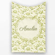 Light Olive Leaves Seamless Pattern Minimal Botanical Nature Design  Personalised Custom Name Super Soft Fleece Blanket Bed Sofa Throw