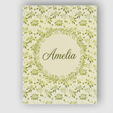 Personalised Name Light Olive Leaves Custom Premium Decorative Design Modern Room Accent Canvas Wall Art Print Decor Picture Ready to Hang