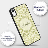 Light Olive Leaves Seamless Decorative Design Custom Name Protective Phone Case Mobile Cover Durable Everyday Smartphone Shock Resistant