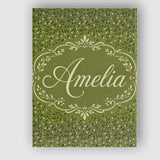 Personalised Name Green Olive Leaf Scatter Custom  Unique Gift Idea Elegant Feature Canvas Wall Art Print Decor Picture Ready to Hang