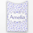 Purple Floral Meadow Seamless Pattern Simple Botanical Repeat Design  Personalised Custom Name Super Soft Fleece Blanket Bed Sofa Throw