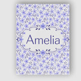 Personalised Name Purple Floral Meadow Custom  Modern Room Accent Elegant Feature Canvas Wall Art Print Decor Picture Ready to Hang
