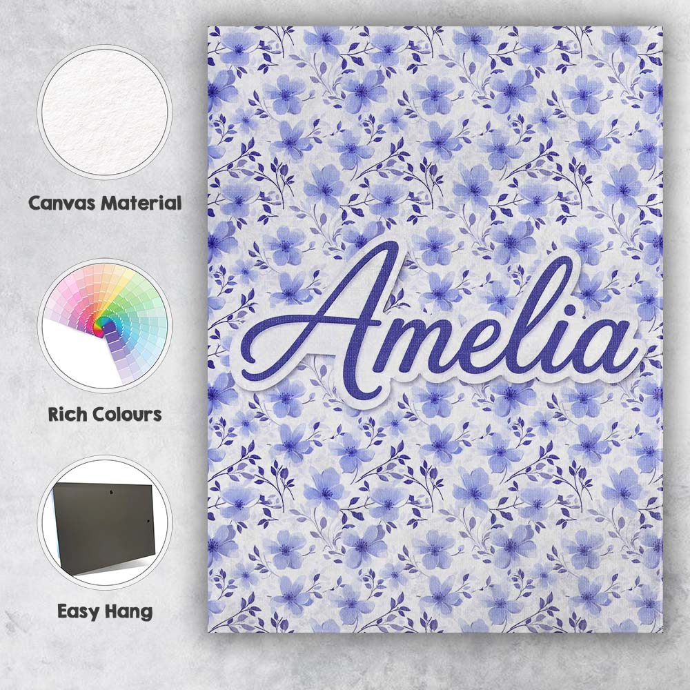 Personalised Name Soft Lavender Watercolor Custom  Unique Gift Idea Elegant Feature Canvas Wall Art Print Decor Picture Ready to Hang