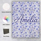 Personalised Name Soft Lavender Watercolor Custom  Unique Gift Idea Elegant Feature Canvas Wall Art Print Decor Picture Ready to Hang
