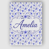 Personalised Name Soft Blue Watercolor Custom  Modern Room Accent Elegant Feature Canvas Wall Art Print Decor Picture Ready to Hang