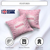 Custom Name Abstract Animal Print Seamless Pattern Organic Shape Square Filled Cushion Throw Pillow Sofa Bed Home Decor Zip Washable UK Made