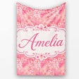 Pink Watercolor Leopard Print Seamless Pattern Blended Animal Lovely  Personalised Custom Name Super Soft Fleece Blanket Bed Sofa Throw