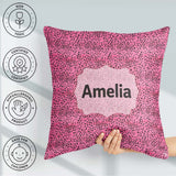 Custom Name Pink Dense Dot Seamless Pattern Bold Speckled Design Square Filled Cushion Throw Pillow Sofa Bed Home Decor Zip Washable UK Made