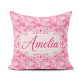Custom Name Pink Watercolor Abstract Texture Seamless Artistic Square Filled Cushion Throw Pillow Sofa Bed Home Decor Zip Washable UK Made