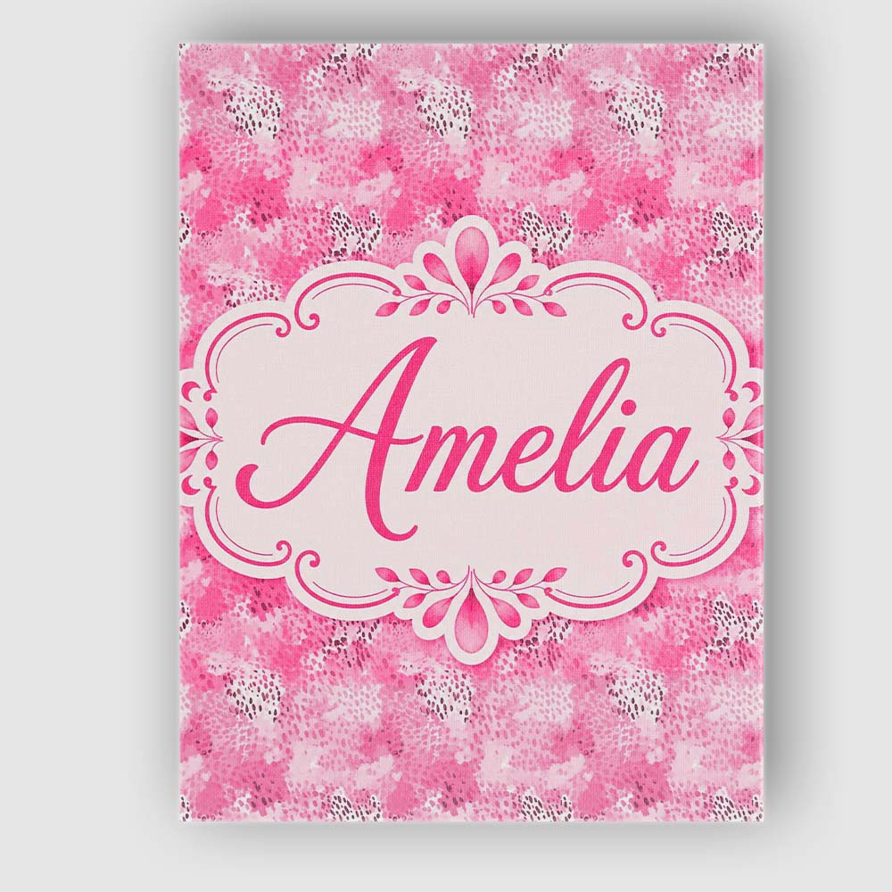 Personalised Name Pink Watercolor Abstract Custom  Unique Gift Idea Elegant Feature Canvas Wall Art Print Decor Picture Ready to Hang