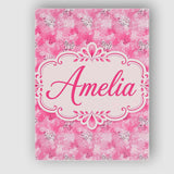Personalised Name Pink Watercolor Abstract Custom  Unique Gift Idea Elegant Feature Canvas Wall Art Print Decor Picture Ready to Hang