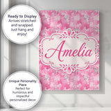 Personalised Name Pink Watercolor Abstract Custom  Unique Gift Idea Elegant Feature Canvas Wall Art Print Decor Picture Ready to Hang