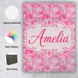 Personalised Name Pink Watercolor Abstract Custom  Unique Gift Idea Elegant Feature Canvas Wall Art Print Decor Picture Ready to Hang