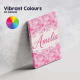 Personalised Name Pink Watercolor Abstract Custom  Unique Gift Idea Elegant Feature Canvas Wall Art Print Decor Picture Ready to Hang