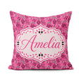 Custom Name Bright Pink Leopard Spot Seamless Pattern Bold Print Square Filled Cushion Throw Pillow Sofa Bed Home Decor Zip Washable UK Made