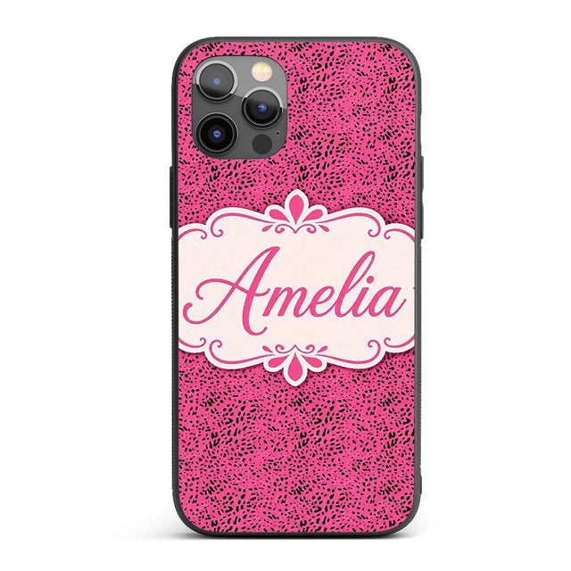 Soft Blush Pink Abstract Dotted Texture Seamless Custom Name Protective Phone Case Mobile Cover Durable Everyday Smartphone Shock Resistant
