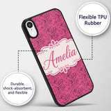 Soft Blush Pink Abstract Dotted Texture Seamless Custom Name Protective Phone Case Mobile Cover Durable Everyday Smartphone Shock Resistant