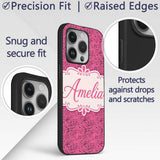 Soft Blush Pink Abstract Dotted Texture Seamless Custom Name Protective Phone Case Mobile Cover Durable Everyday Smartphone Shock Resistant