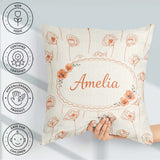 Custom Name Minimal Line Art Floral Pattern Terracotta Design Square Filled Cushion Throw Pillow Sofa Bed Home Decor Zip Washable UK Made